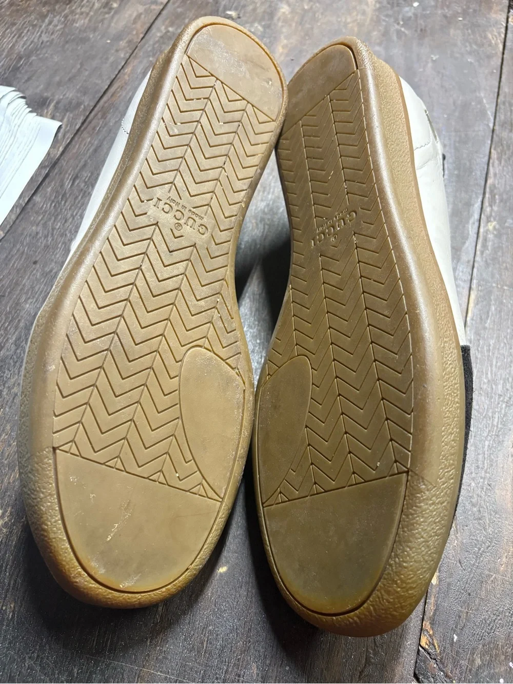 Gucci Leather Colorblock Lace-Up Casual Sneakers Round Toe Mens #1002